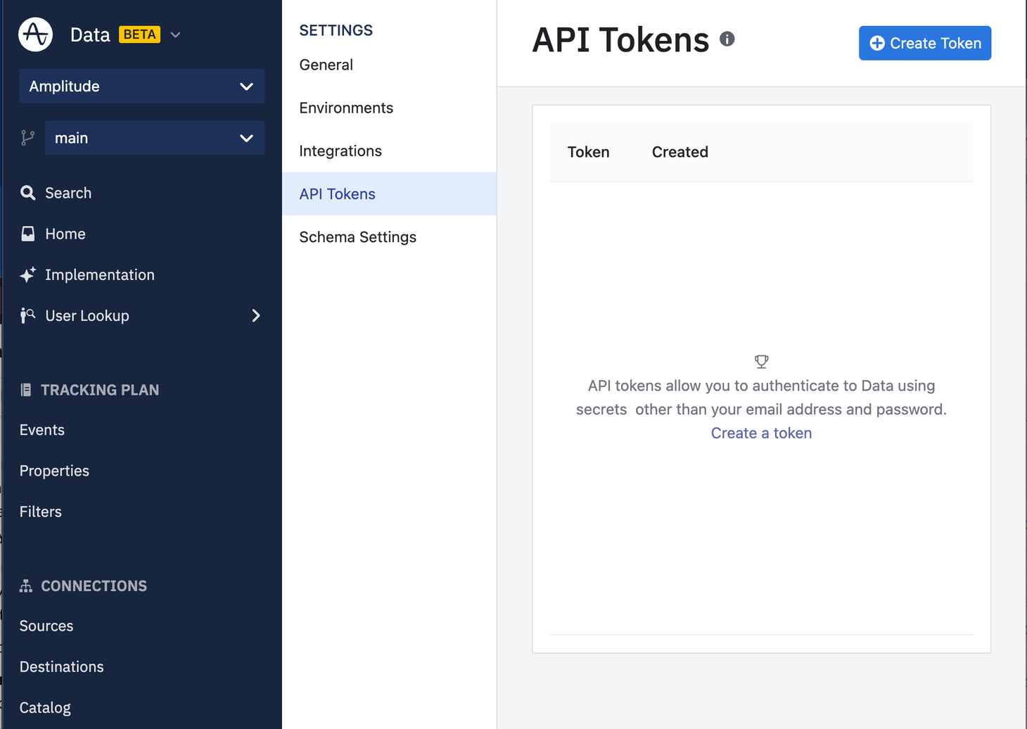 screenshot of a creating API token